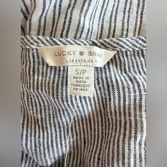 NWT Lucky Brand Linen Striped Sleeveless Tunic Top Small - Picture 7 of 9